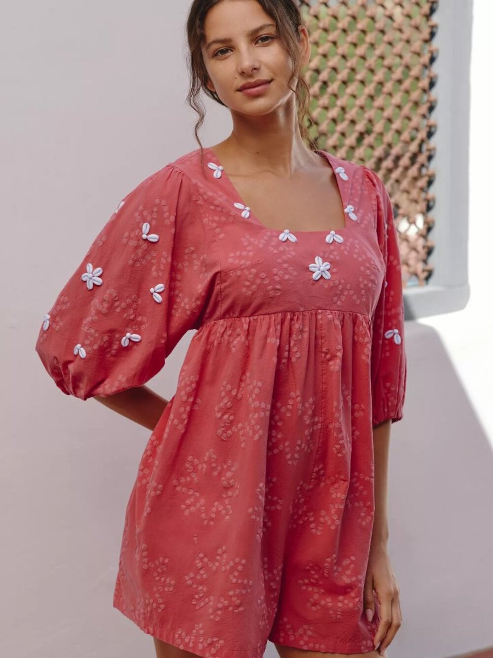 CELANDINE - ANTHROPOLOGIE  Open Back Romper Color Paprika Size Medium NWT *SALE*